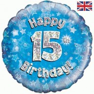 Blue Stars 15th Birthday Balloon